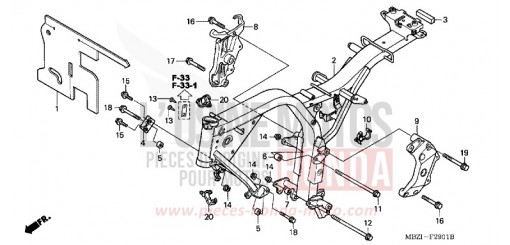 CARROSSERIE DE CHASSIS (CB600F3/4/5/6) CB600F6 de 2006